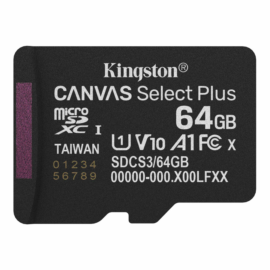 canvas select plus microsd-minneskort - kapacitet=64 gb adapter=sd-adapter
