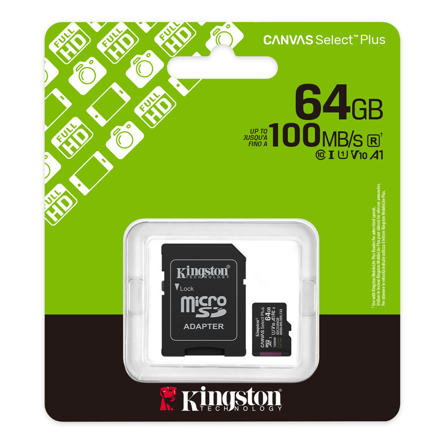 canvas select plus microsd-minneskort - kapacitet=256 gb adapter=sd-adapter