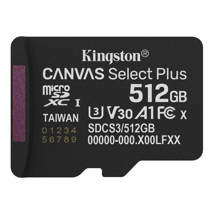 canvas select plus microsd-minneskort - kapacitet=512 gb adapter=ingen
