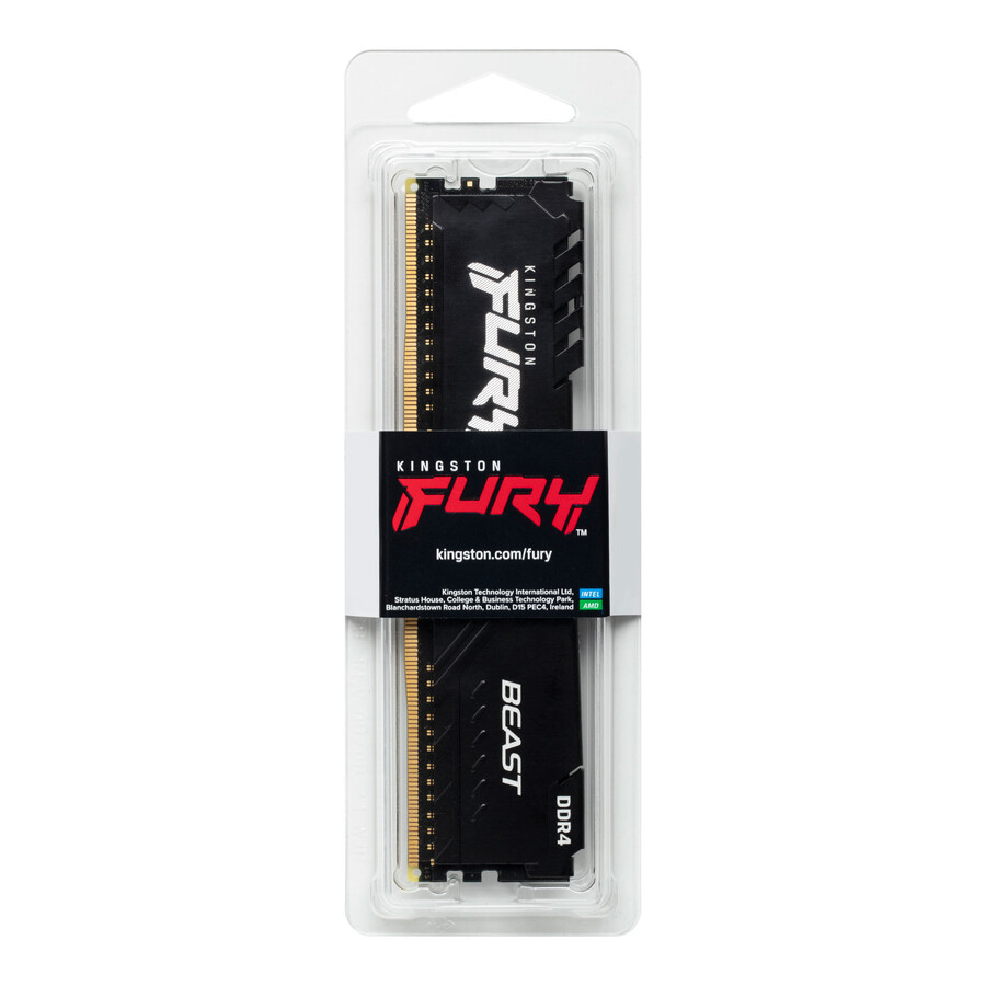 kingston fury beast ddr4-minne - hastighet=3200mts total kit kapacitet=32gb kit=kit med 2 dram densitet=16gbit