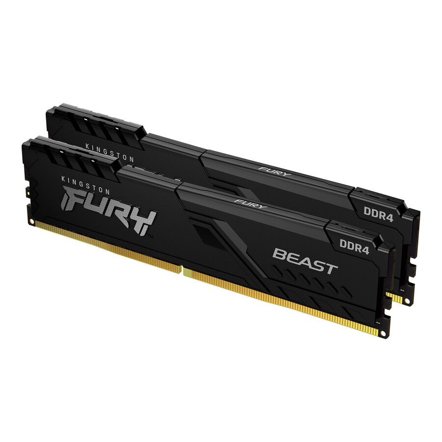 kingston fury beast ddr4-minne - hastighet=3200mts total kit kapacitet=128gb kit=kit med 4 dram-minnen densitet=16gbit