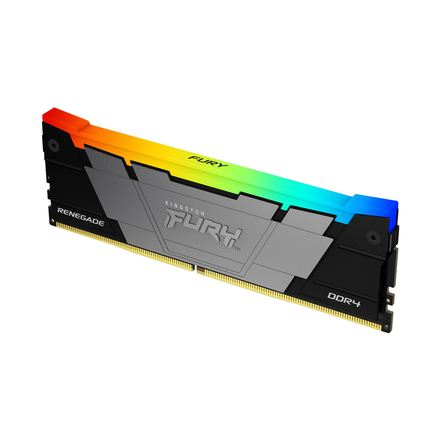 kingston fury renegade ddr4 rgb-minne - hastighet=3200mts total kit kapacitet=8gb kit=enkel modul dramdensitet=8gbit