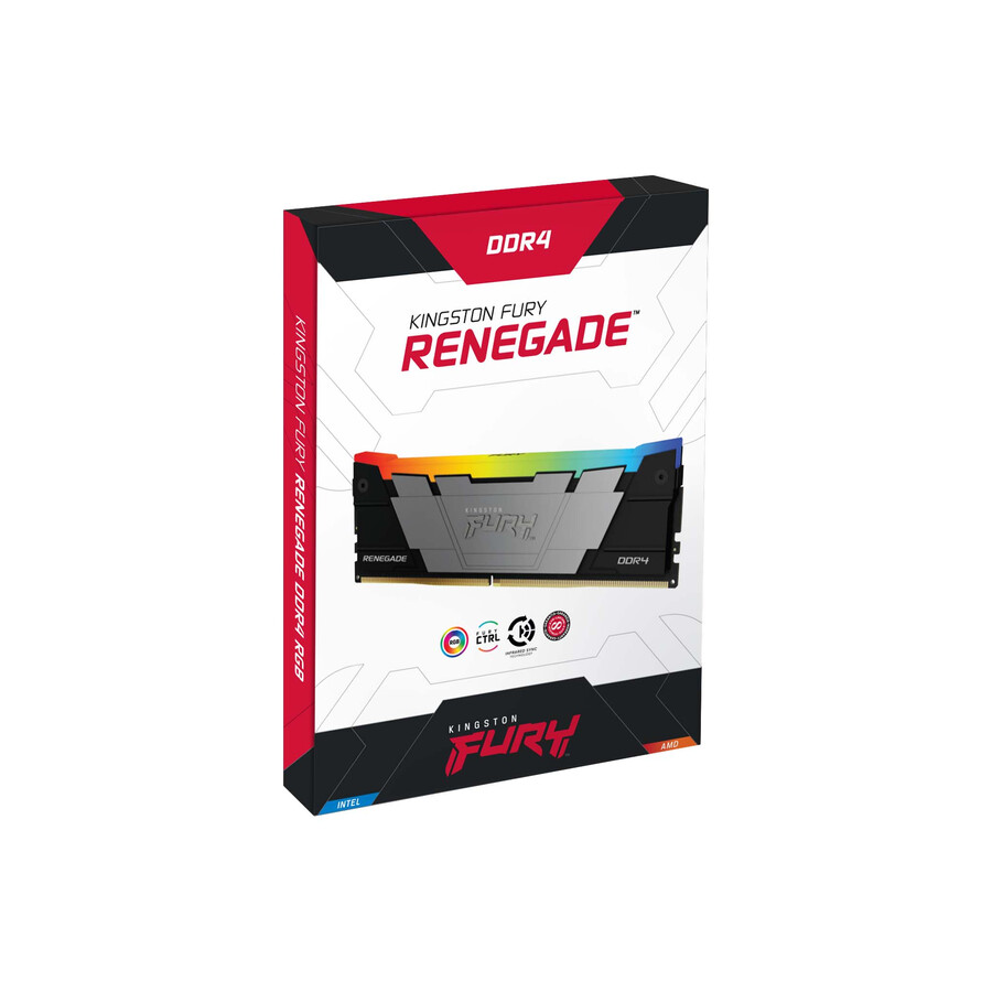 kingston fury renegade ddr4 rgb-minne - hastighet=3600mts total kit kapacitet=64gb kit=kit med 2 dram-minnens densitet=16gbit