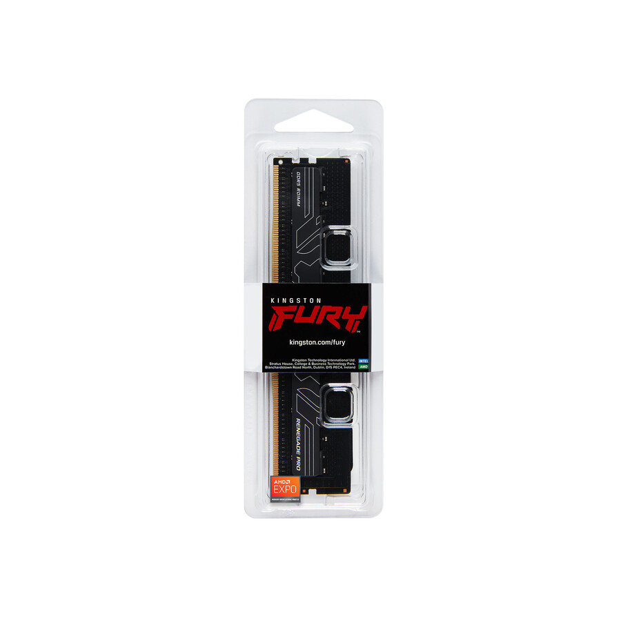 kingston fury renegade pro ddr5 rdimm-minne - hastighet=4800mts total kit kapacitet=16gb kit=enkel modul dramdensitet=16gb bit profiltyp=pluginplay