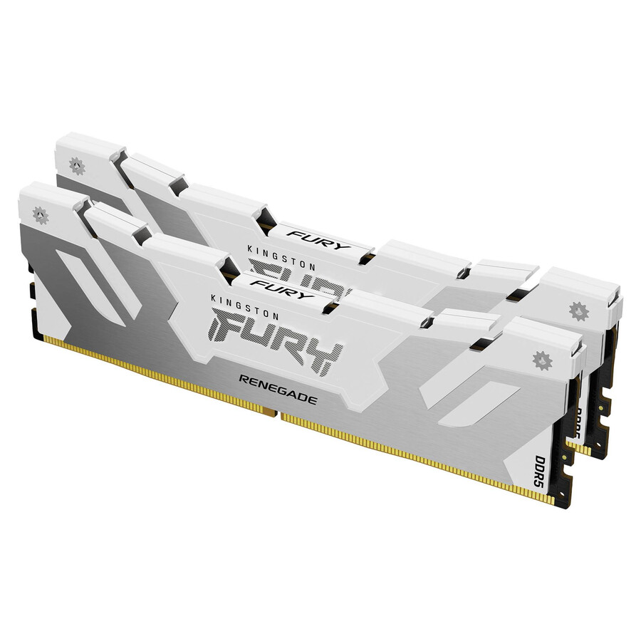 kingston fury renegade ddr5-minne - modultyp=udimm hastighet=6400mts total kit kapacitet=32gb kit=kit med 2 dram densitet=16gb färg=svart