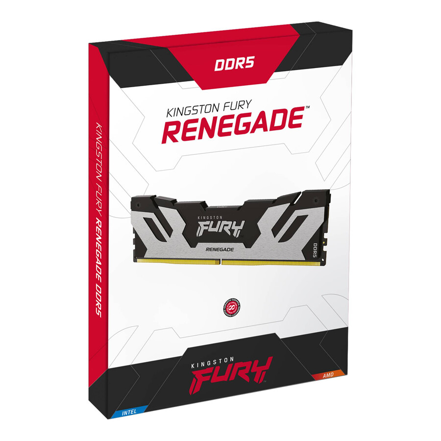 kingston fury renegade ddr5-minne - modultyp=udimm hastighet=8000mts total kit kapacitet=48gb kit=kit med 2 dram densitet=24gb färg=svart