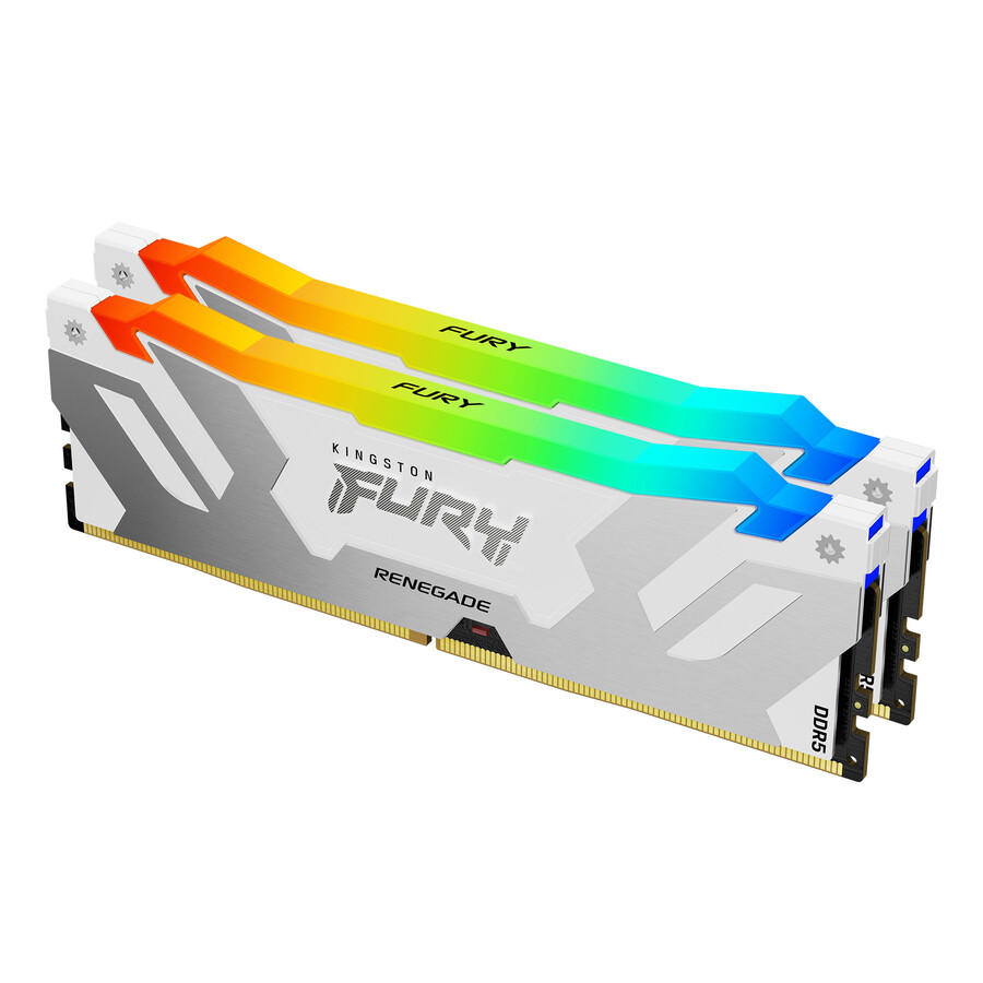 kingston fury renegade ddr5 rgb-minne - modultyp=udimm hastighet=7600mts total kit kapacitet=16gb kit=single modul drahmäthet=16gb färg=svart