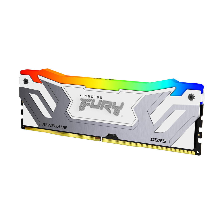 kingston fury renegade ddr5 rgb-minne - modultyp=udimm hastighet=7600mts total kit kapacitet=16gb kit=single modul drahmäthet=16gb färg=svart