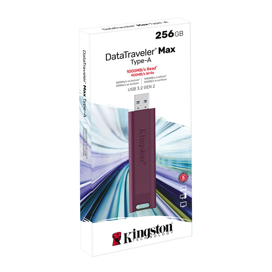 datatraveler max usb 3.2 gen 2-seriens flash-enhet - kapacitet=256 gb kontakt=usb-c