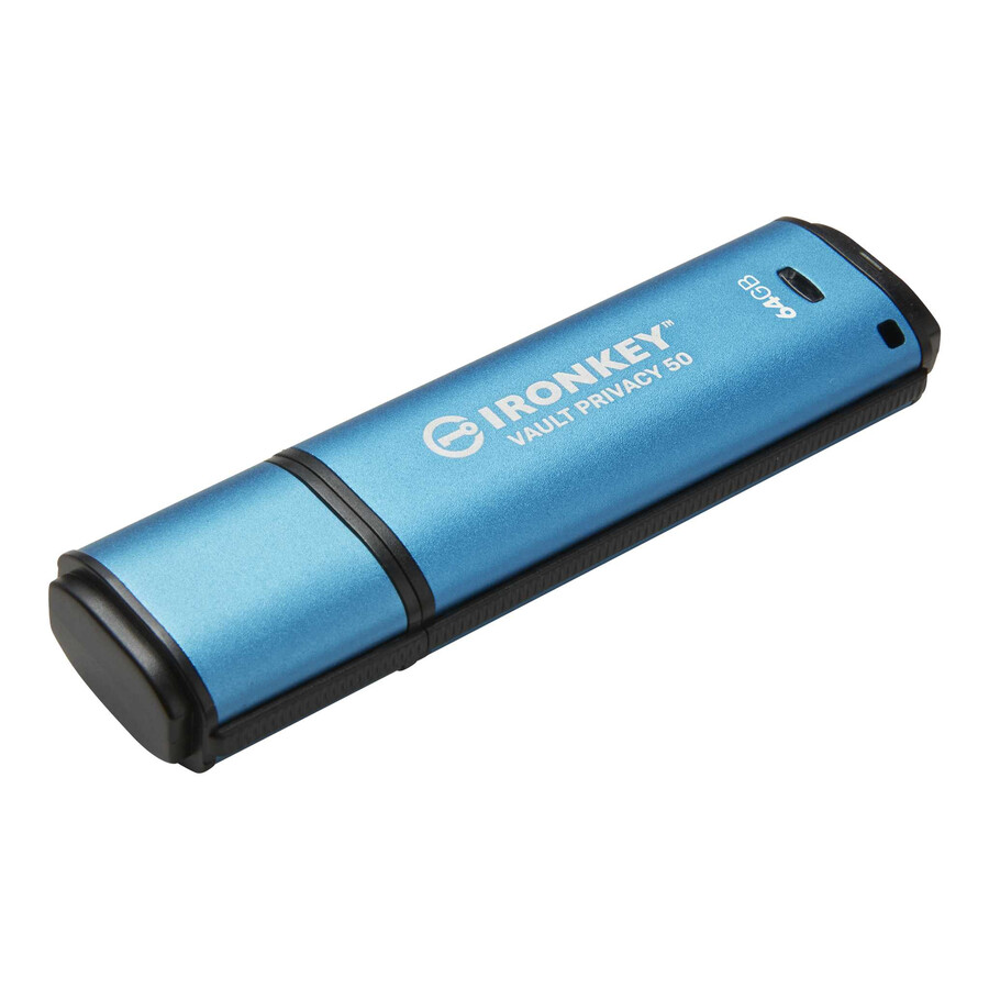 kingston ironkey vault privacy 50-serien - kapacitet=64 gb hastighetsklass=usb 3.2 gen 1 kontakt=usb-a