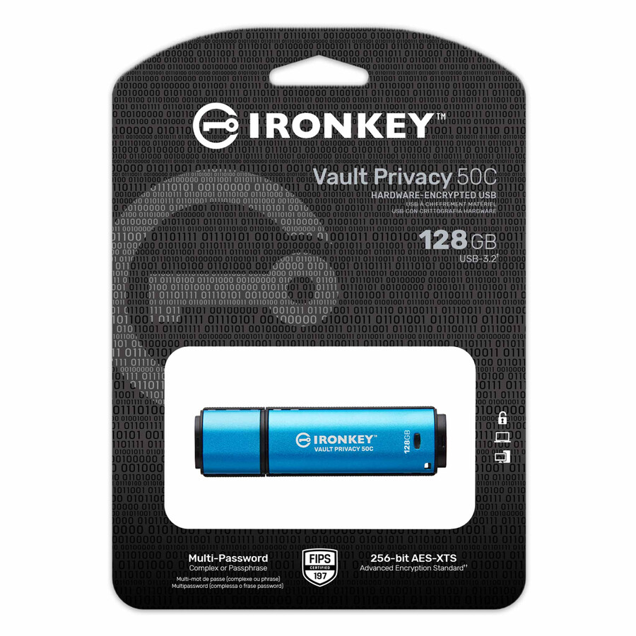 kingston ironkey vault privacy 50-serien - kapacitet=64 gb hastighetsklass=usb 3.2 gen 1 kontakt=usb-c