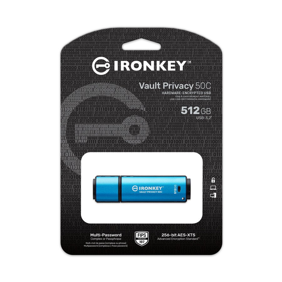 kingston ironkey vault privacy 50-serien - kapacitet=128 gb hastighetsklass=usb 3.2 gen 1 kontakt=usb-a